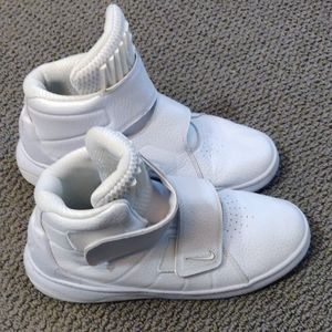 White Nike high top casual lifestyle sneakers